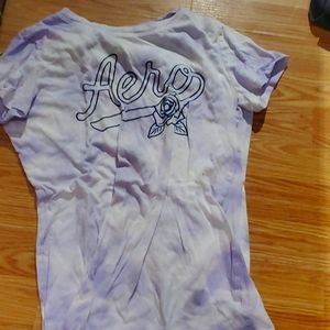 Aeropostle crew neck purple and white tiedye size small